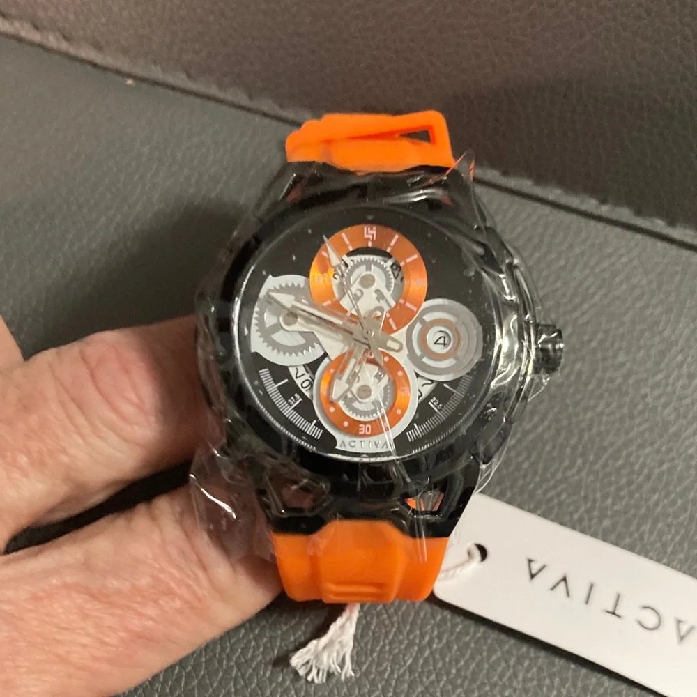 Activa Men's Watch - 44mm Case - Orange Band (ACW9349-001)